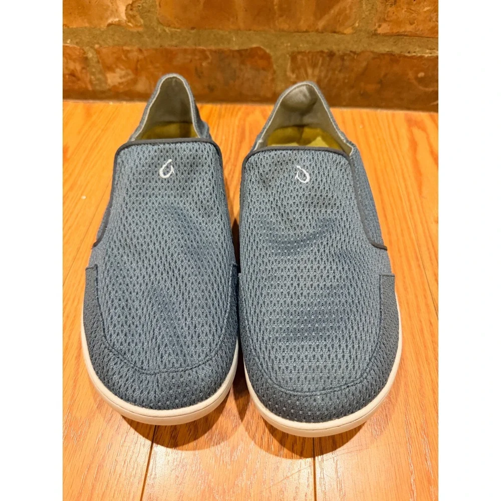 OluKai Mens Nohea Mesh 12 Blue Slip On Breathable Loafer Coastal